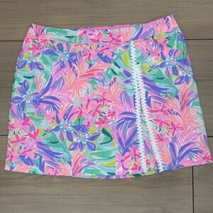 Lilly Pulitzer Women’s 16 Luxlectic Daphne Skort UPF 50+ Floral Neon 4” Inseam
